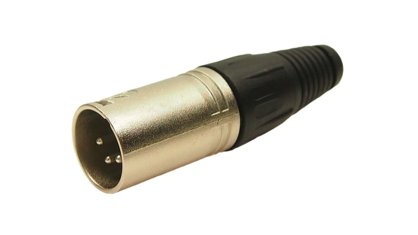 RS PRO Cable Mount XLR Connector, Male, 4 Way, Silver Plating