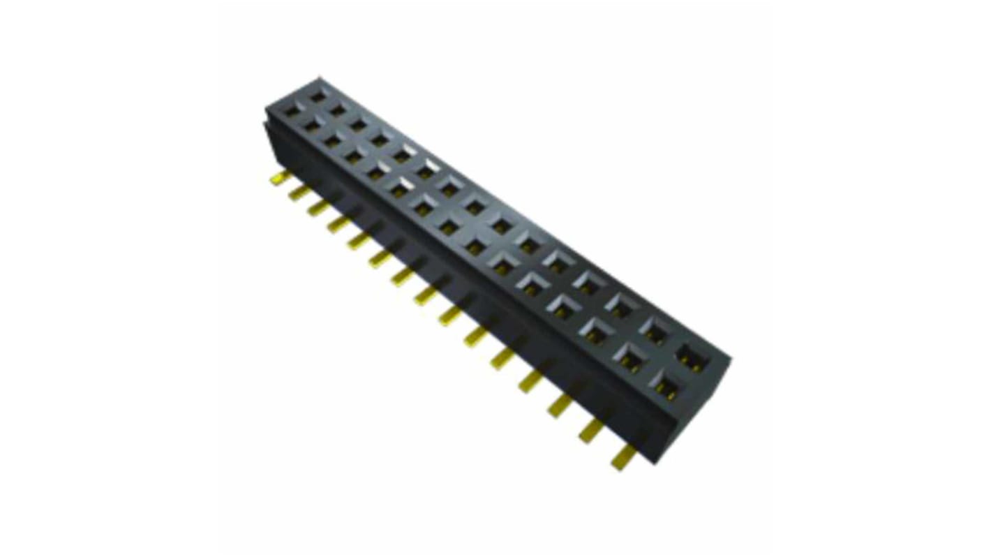Samtec CLM Series Straight Surface Mount PCB Socket, 14-Contact, 2-Row, 1mm Pitch, Solder Termination