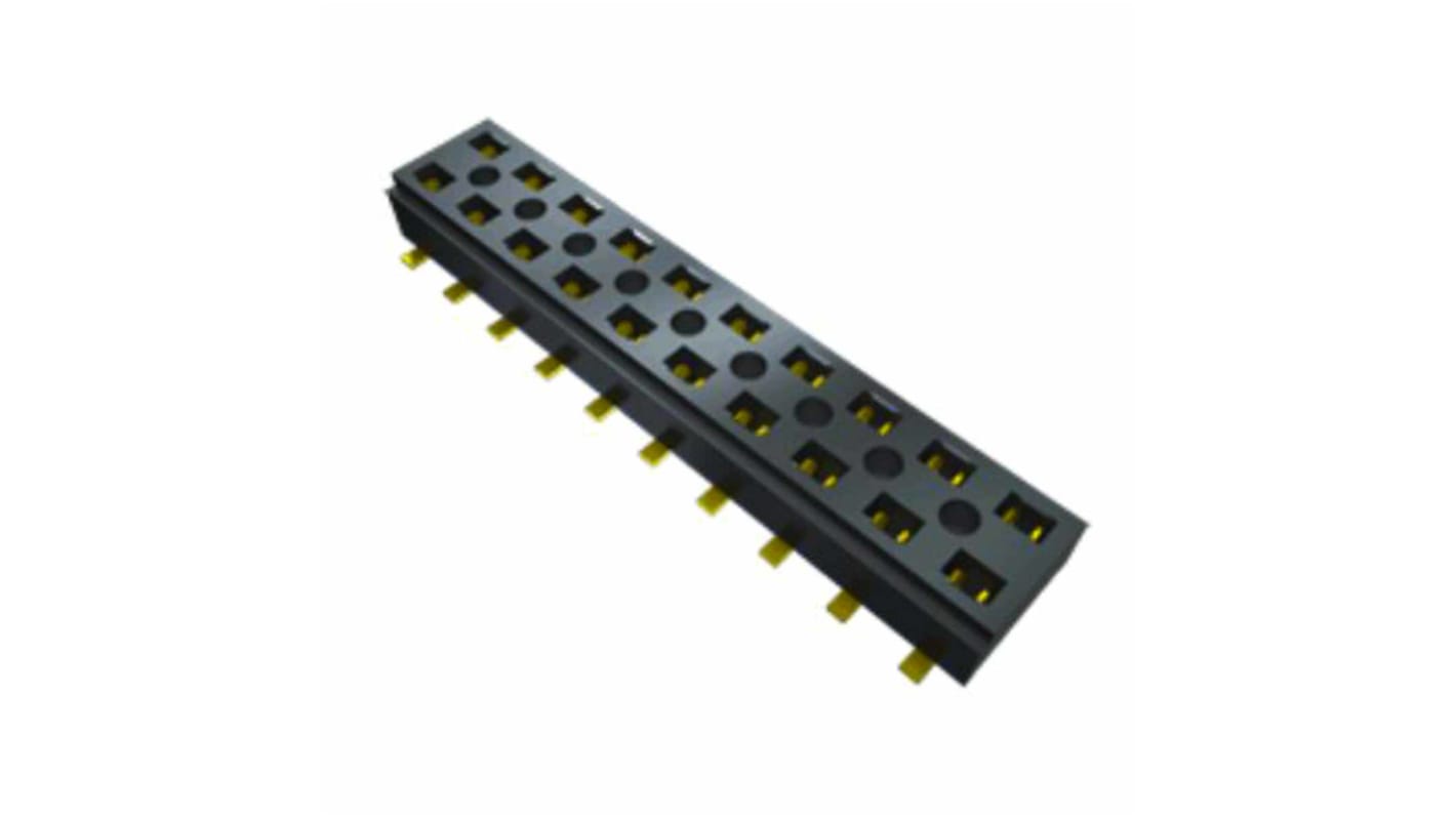 Samtec CLP Series Straight Surface Mount PCB Socket, 12-Contact, 2-Row, 2mm Pitch, Solder Termination