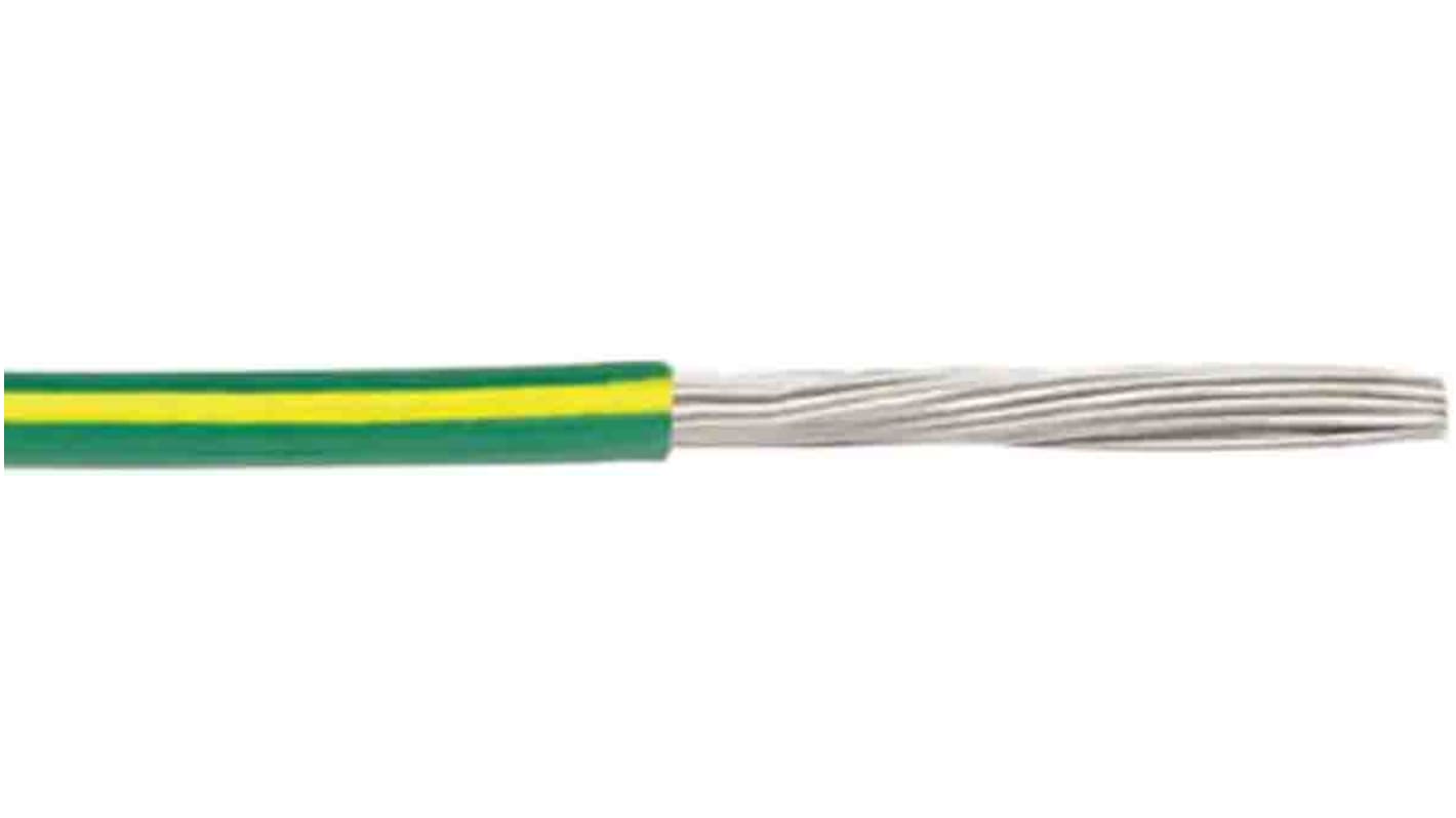 RS PRO 绿色/黄色电线, 2.1mm², 30.5m长, 14AWG, 600 V, MPPE绝缘