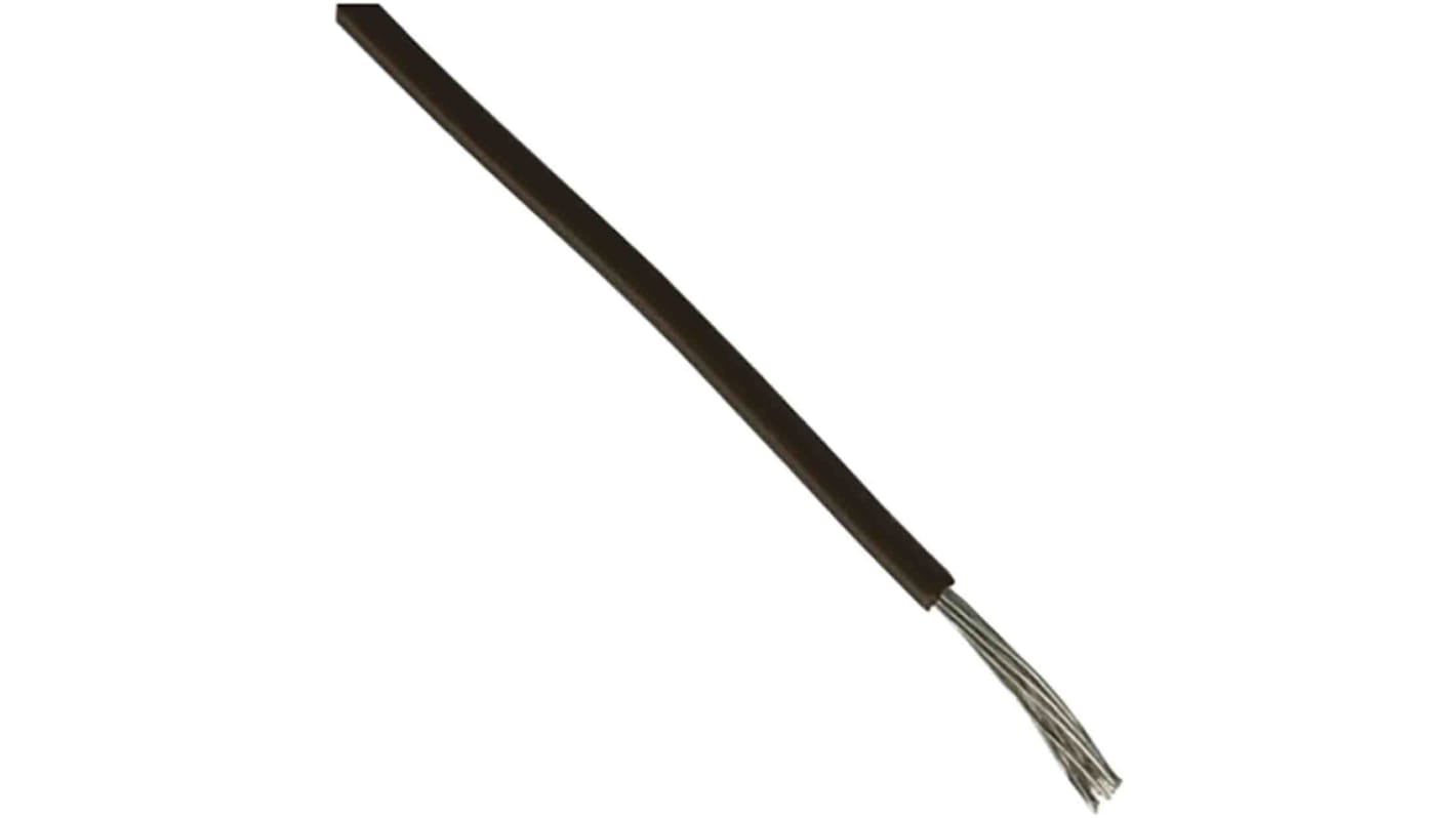 RS PRO Black 0.81mm² Hook Up Wire, 18 AWG, 1C, 30.5m, MPPE Insulation