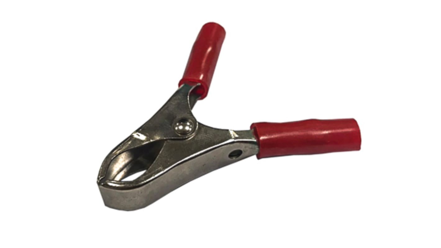RS PRO Crocodile Clip, Nickel Plated Contact, 15A, Red