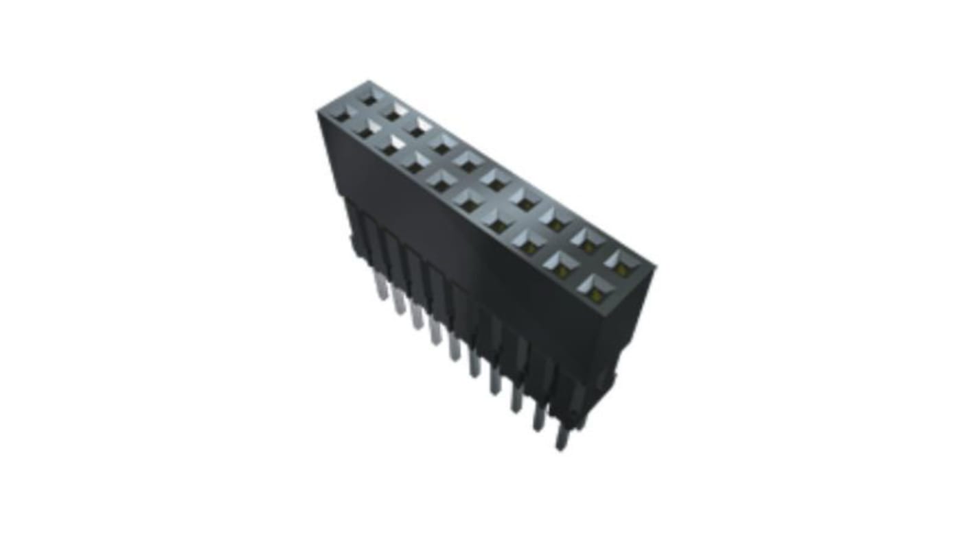 Samtec ESQ Series Vertical Through Hole Mount PCB Socket, 6-Contact, 2-Row, 2.54mm Pitch