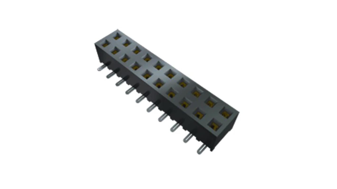 Samtec SMM Series Straight Surface Mount PCB Socket, 20-Contact, 2-Row, 2mm Pitch, Solder Termination