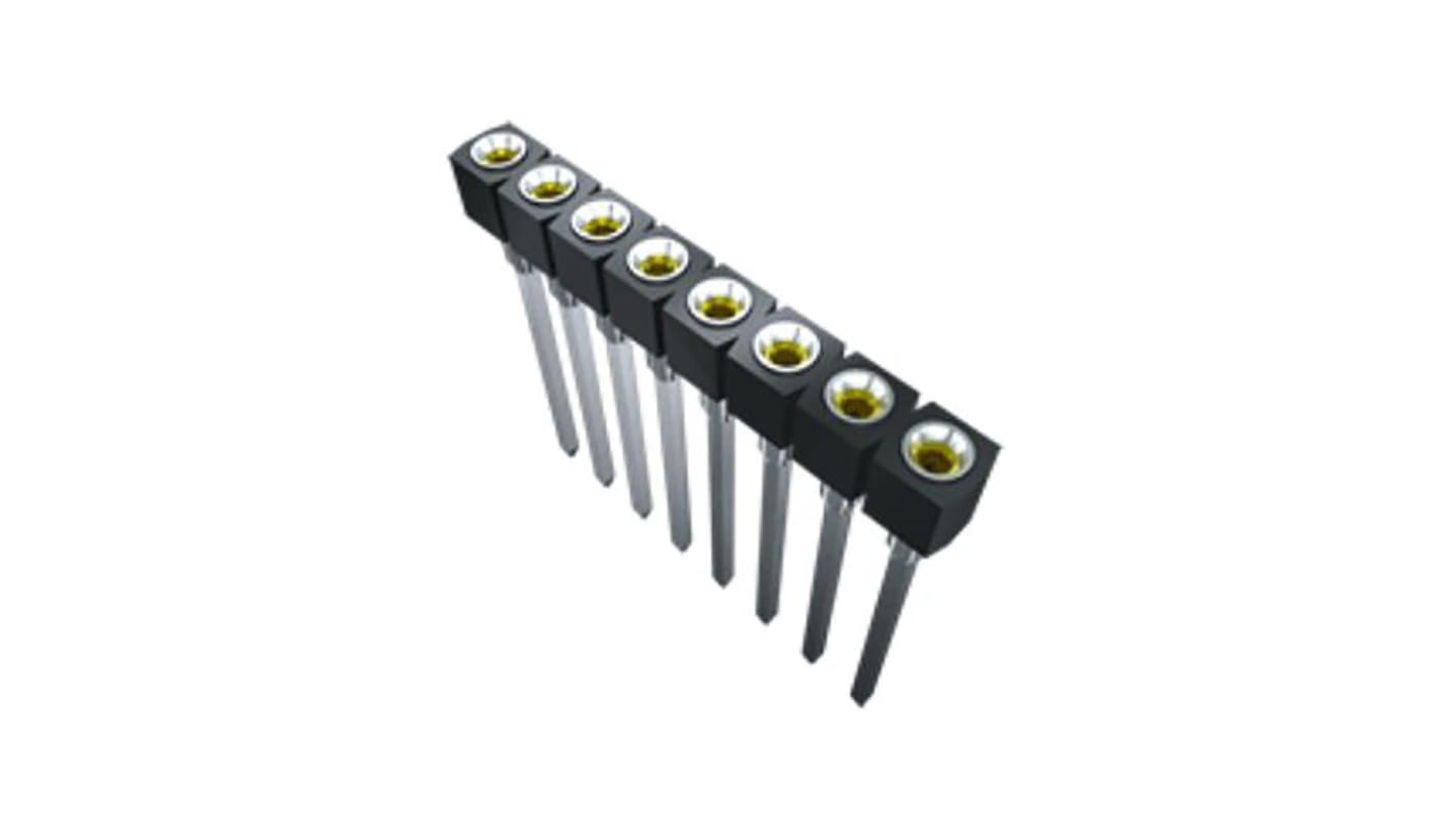 Samtec SS Series Straight Through Hole Mount PCB Socket, 16-Contact, 1-Row, 2.54mm Pitch, Solder Termination