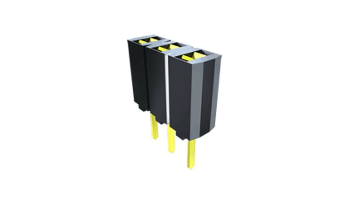 Samtec 基板接続用ソケット, 24 Pin 1 列 2.54mm ピッチ スルーホール実装