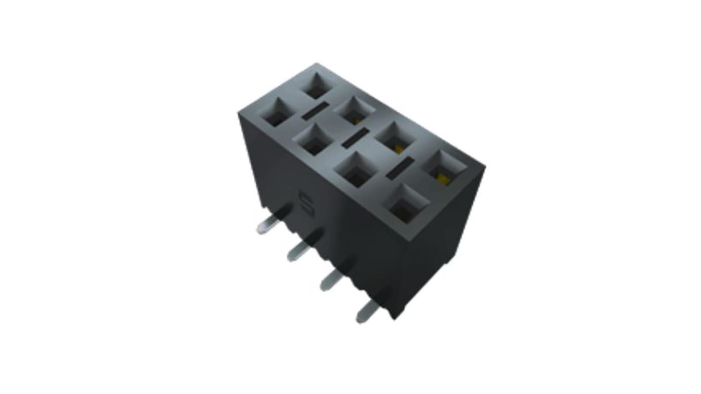 Conector hembra para PCB Samtec serie SSM, de 4 vías en 2 filas, paso 2.54mm, Montaje Superficial, para soldar