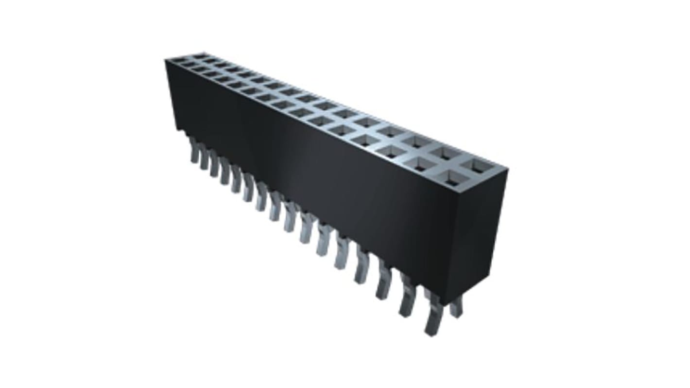 Samtec SSQ Series Right Angle Through Hole Mount PCB Socket, 4-Contact, 2-Row, 2.54mm Pitch, Through Hole Termination