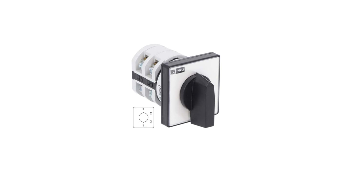 RS PRO, 1P 4 Position Multi Step Cam Switch, 690 V, 16A