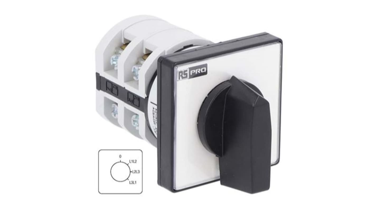 RS PRO, 4P 4 Position Voltmeter Cam Switch, 690 V, 20A