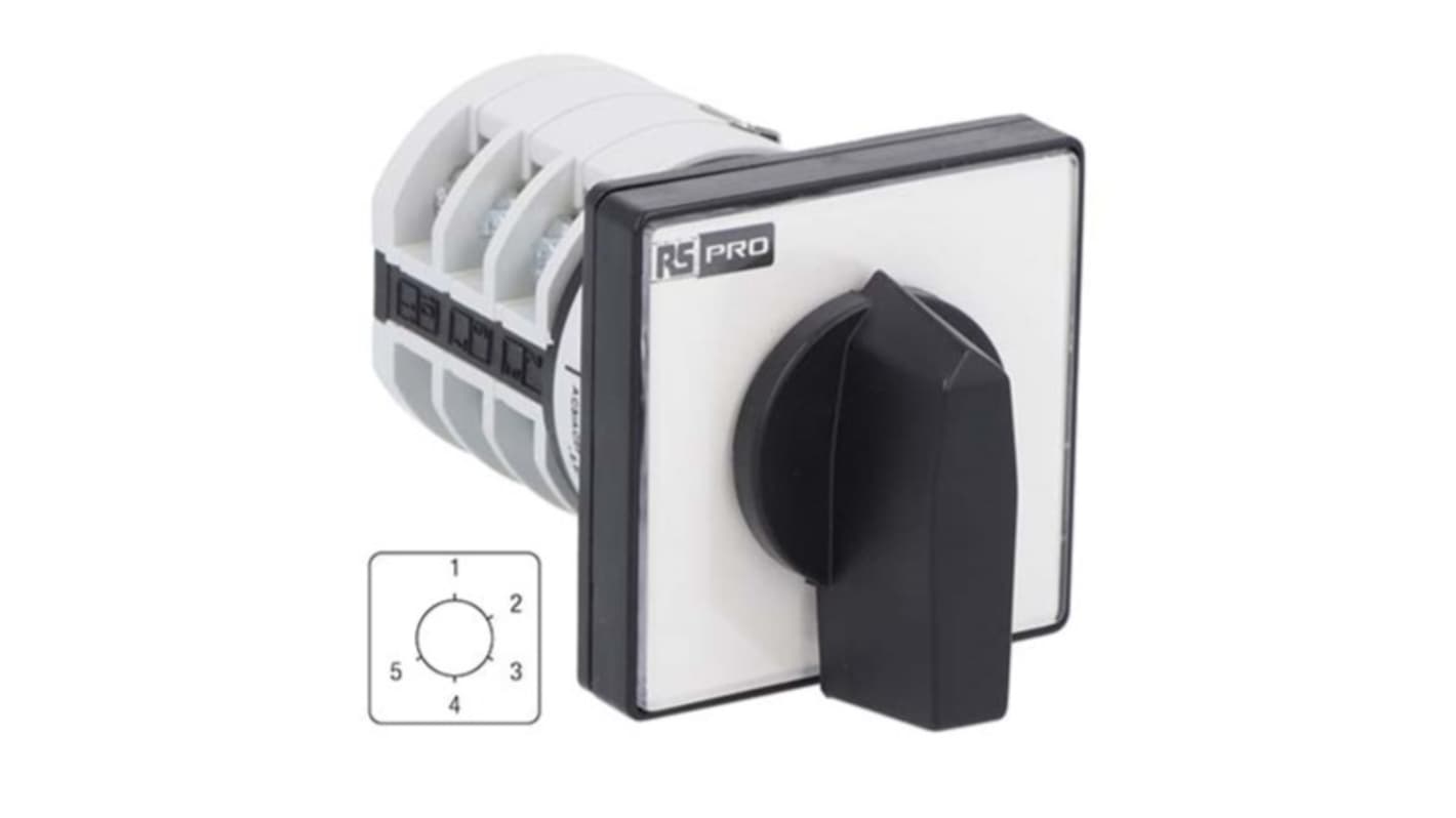 RS PRO, 1P 5 Position Multi Step Cam Switch, 690 V, 20A