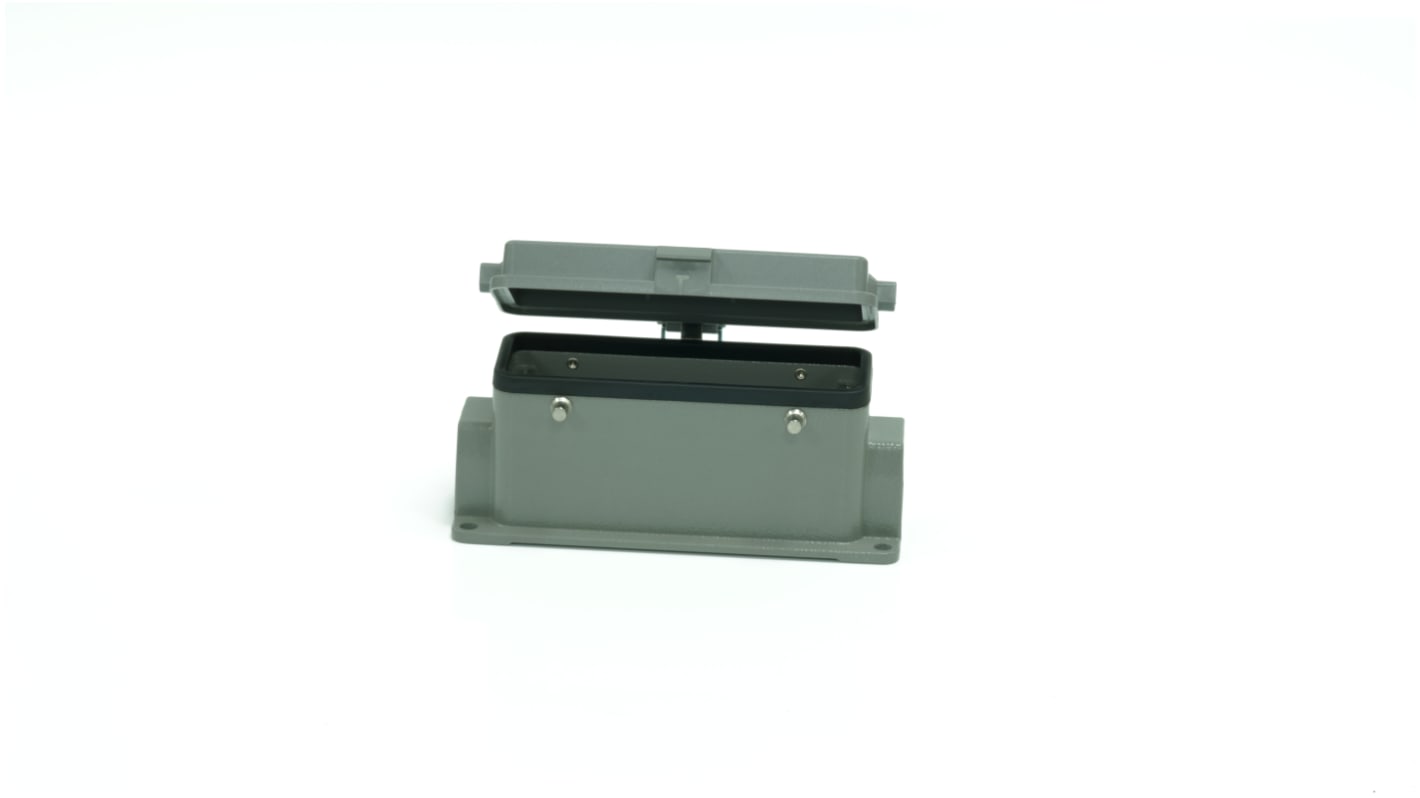 Base para conector industrial con entrada lateral RS PRO, con rosca PG21, 4 puntos de bloqueo, para usar con Encastres