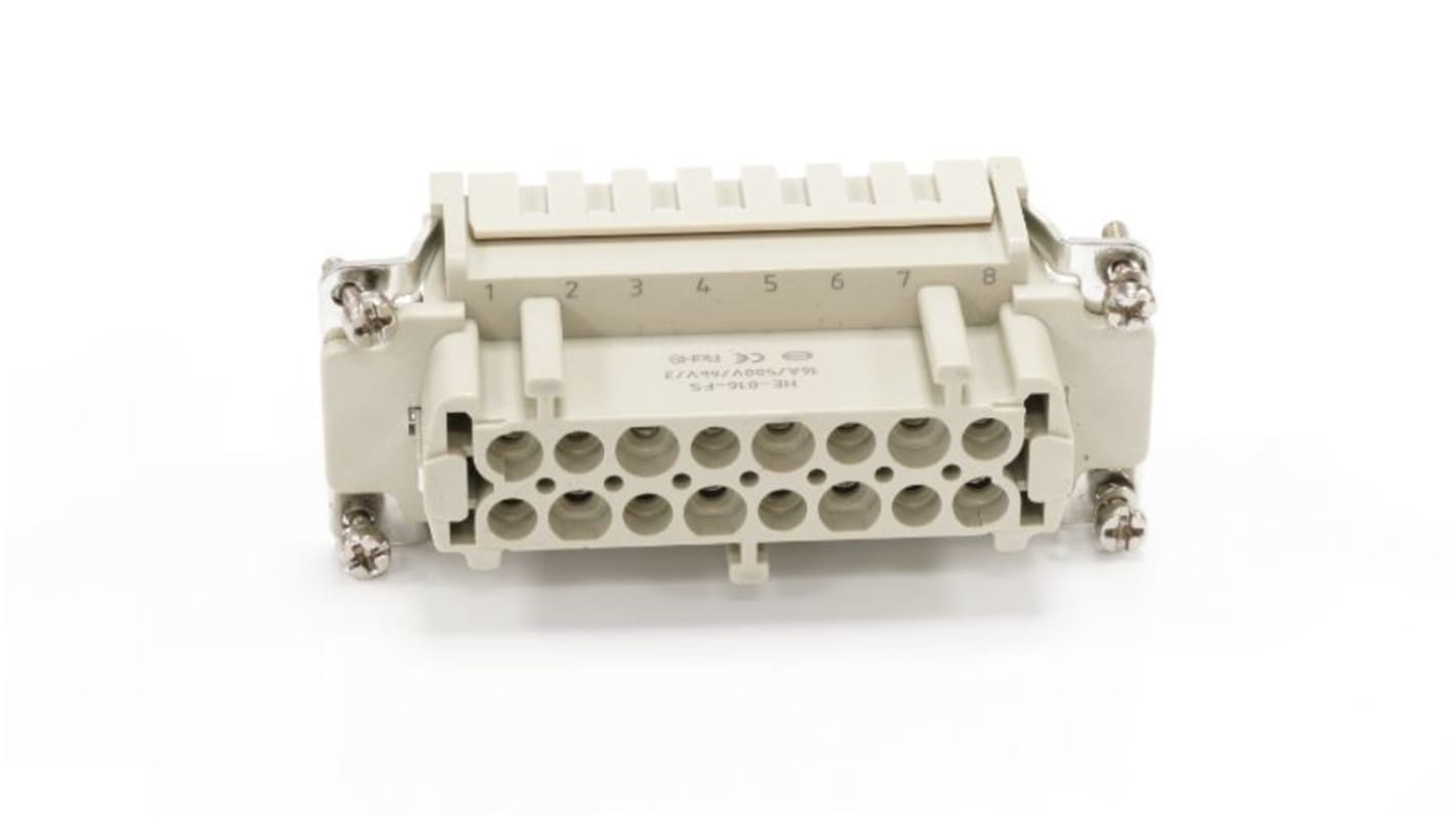 RS PRO Heavy Duty Power Connector Insert, 16A, Female, 16 Contacts