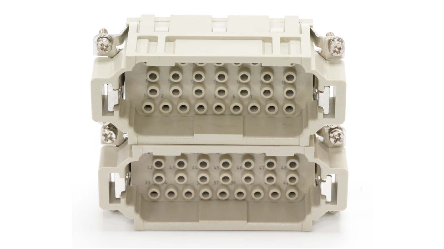 RS PRO Heavy Duty Power Connector Insert, 16A, Male, 64 Contacts