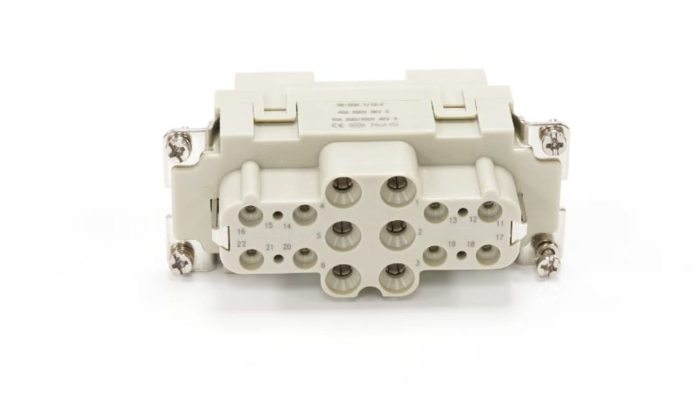 Inserto de conector de potencia RS PRO Hembra, configuración 6+12, para usar con Conectores de alimentación de altas