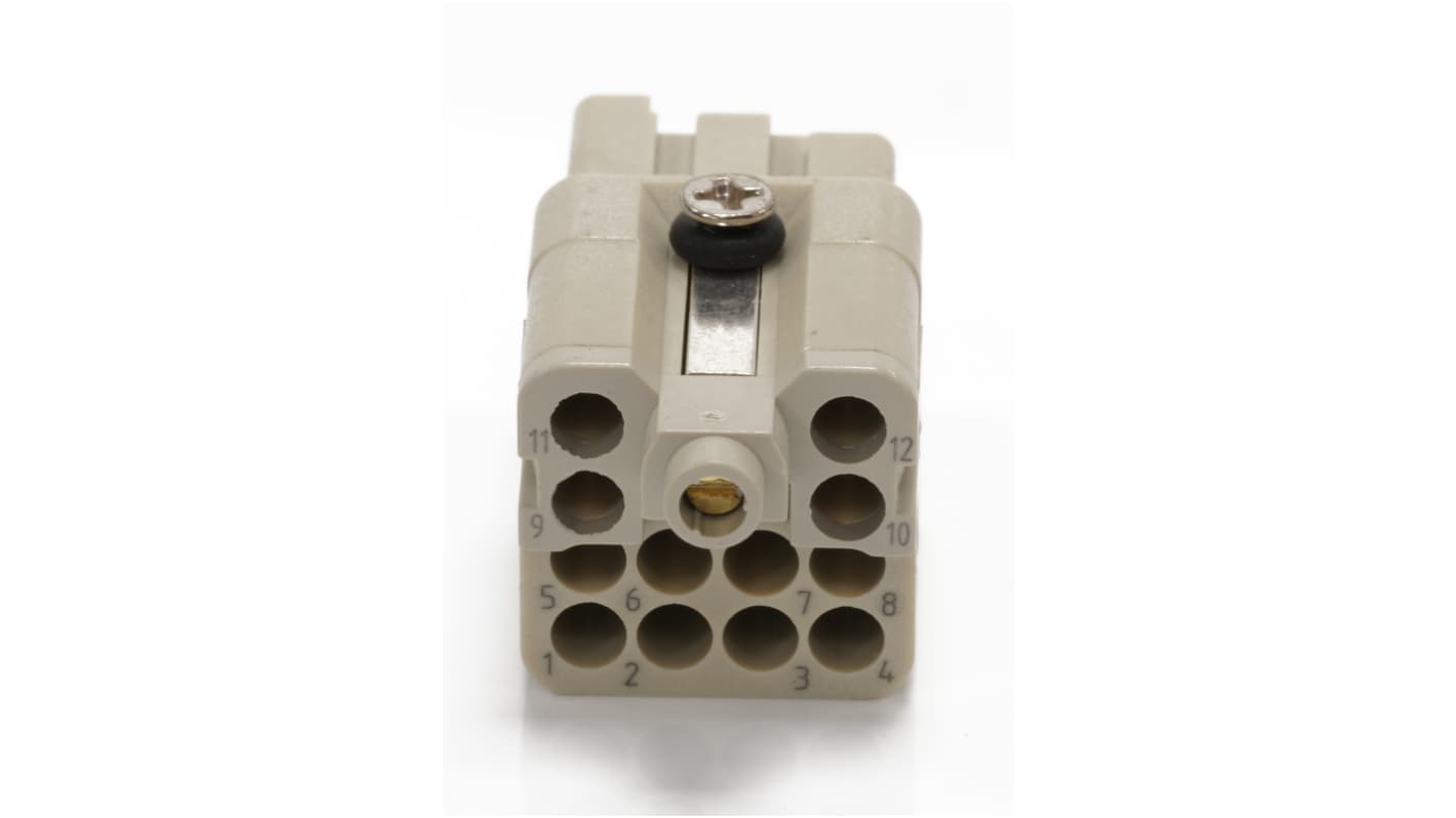 RS PRO Heavy Duty Power Connector Insert, 10A, Female, 12 Contacts