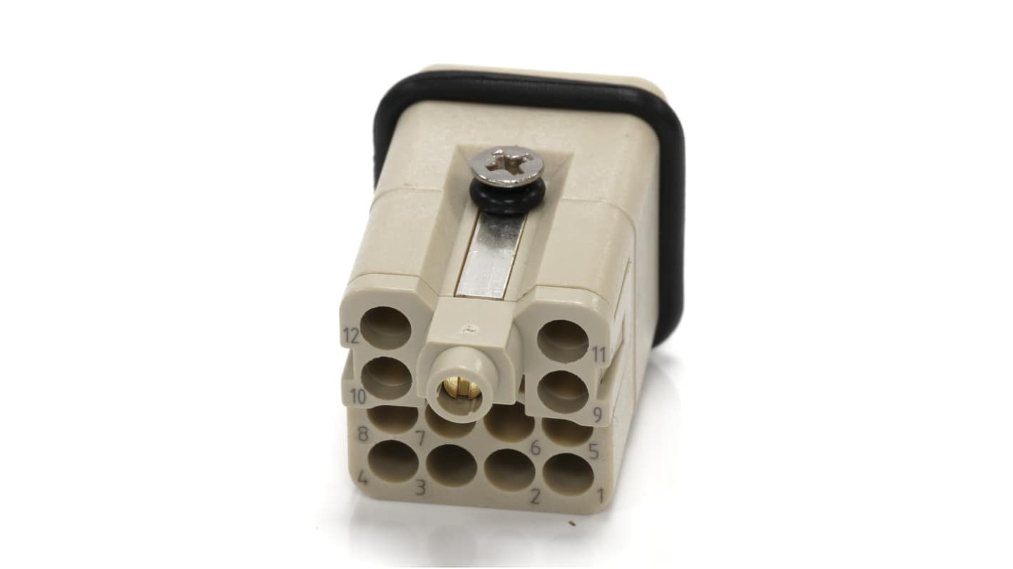 RS PRO Heavy Duty Power Connector Insert, 10A, Male, 12 Contacts