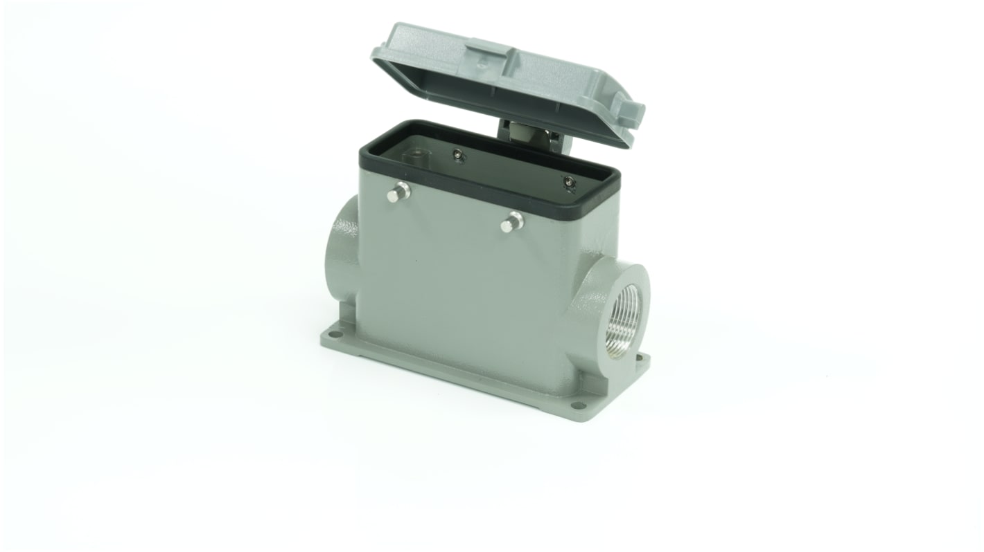 RS PRO Heavy Duty Power Connector Housing, PG21 x 2 Thread, Side Entry