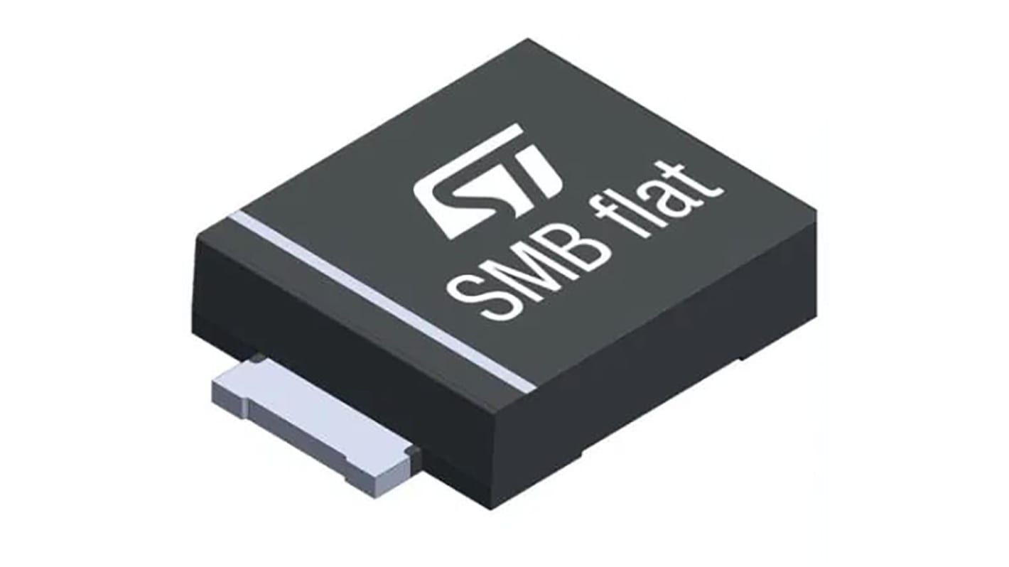 Diodo TVS STMicroelectronics, Unidirezionale, , SMD, bloccaggio 50.2V, breakdown 37.8V, SMB Flat