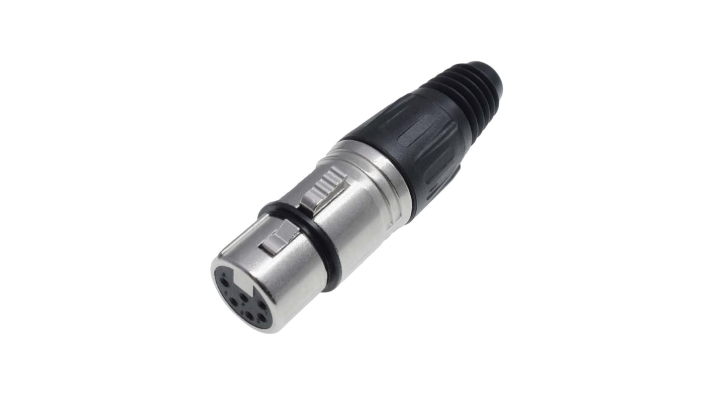 RS PRO 6芯卡侬头, XLR母座, 电缆安装, 75 V, 7A, 直向