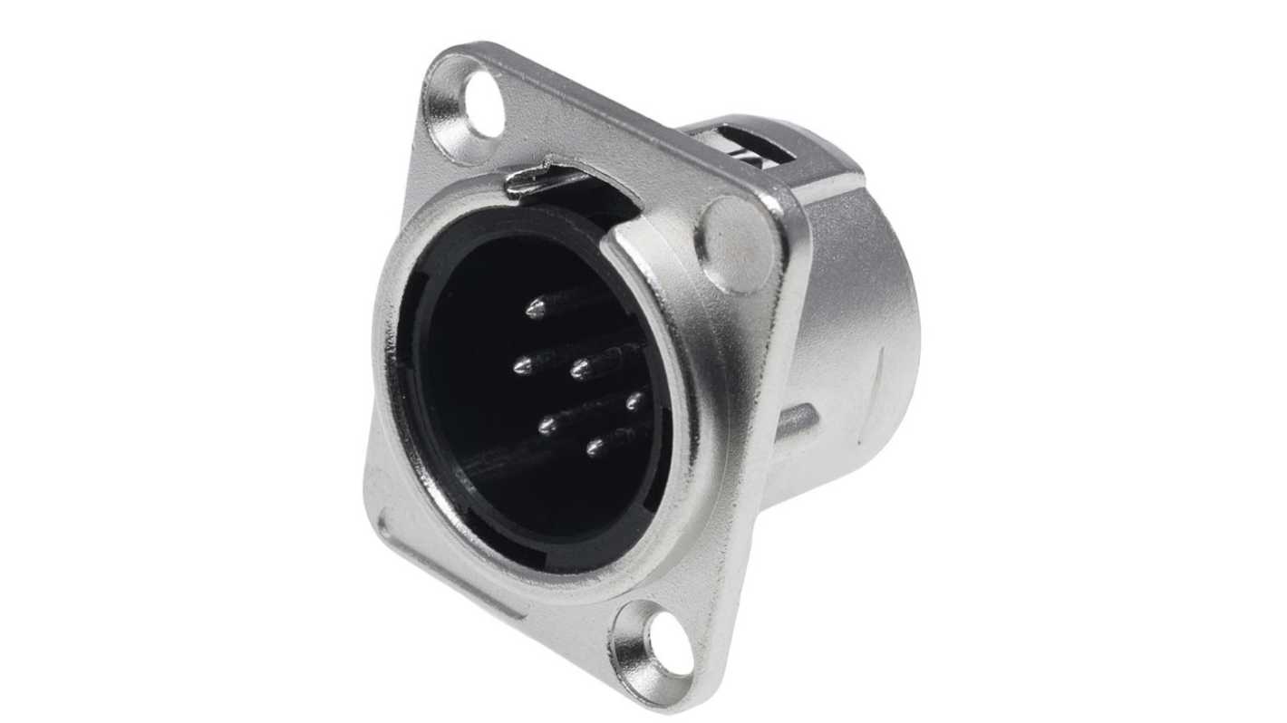 RS PRO 6芯卡侬头, XLR公插, 面板安装, 50 V, 7.5A, 直向