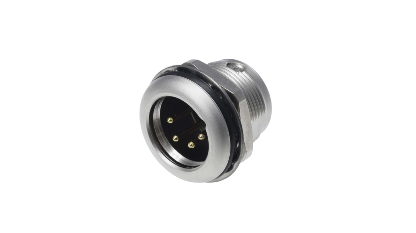 RS PRO 四芯卡侬头, Mini XLR 连接器公插, 面板安装, 50 V, 7.5A, 直向