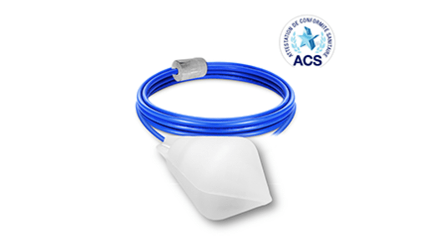 ATMI Cable Mount Copolymer Polypropylene Float Switch, Float, 5m Cable, SPDT, 250V ac Max, 125V dc Max