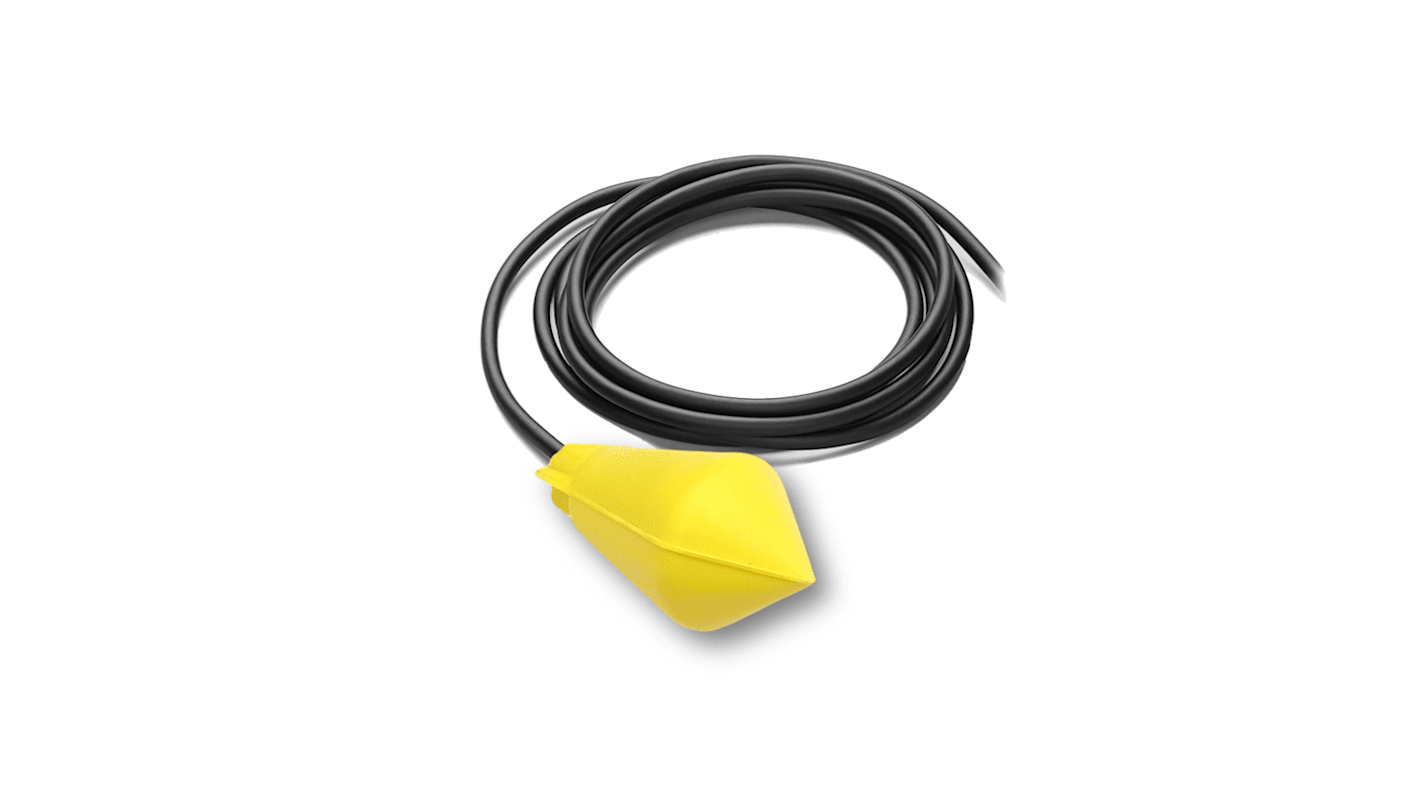 ATMI Cable Mount Copolymer Polypropylene Float Switch, Float, 10m Cable, SPDT, 400V ac Max, 250V dc Max