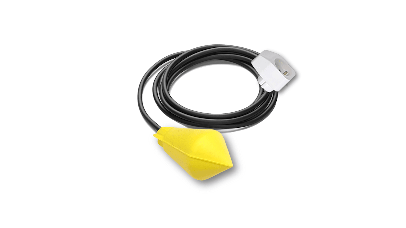 ATMI Cable Mount Copolymer Polypropylene Float Switch, Float, 5m Cable, SPDT, 400V ac Max, 250V dc Max