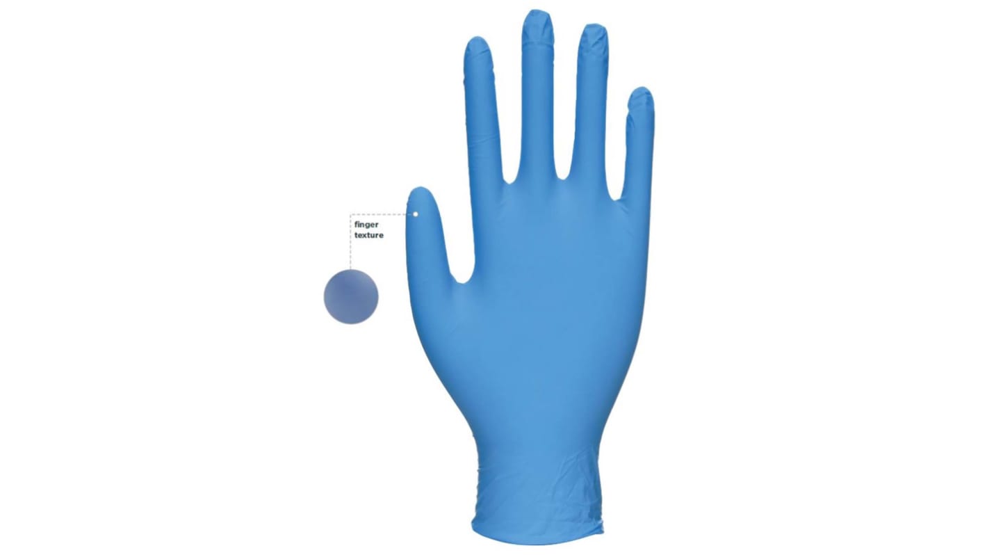 Uniglove Blue Powder-Free Disposable Gloves, Size 7, Small, 100 per Pack