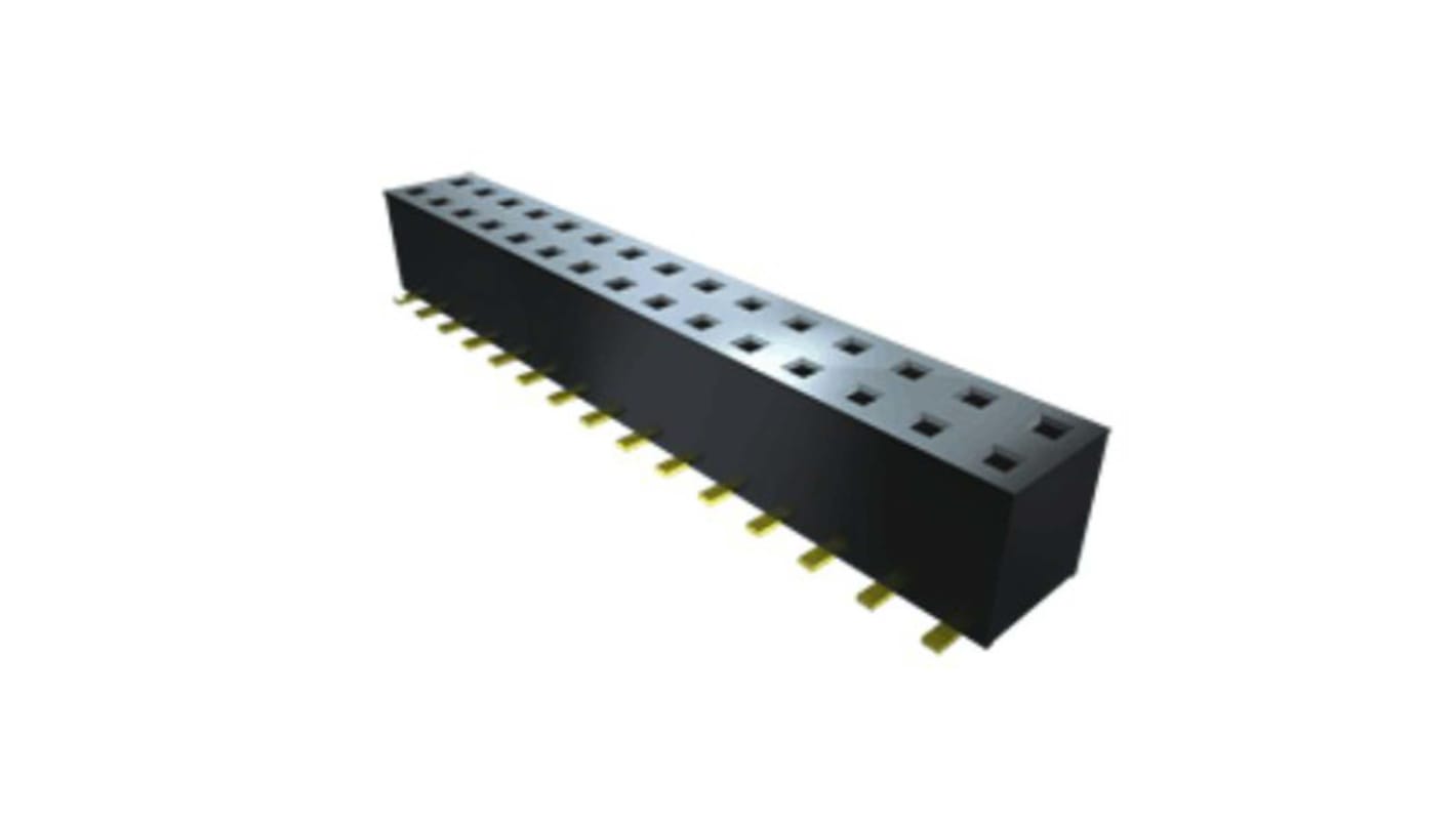 Samtec TLE Series Right Angle Surface Mount PCB Socket, 12-Contact, 2-Row, 2mm Pitch, Solder Termination
