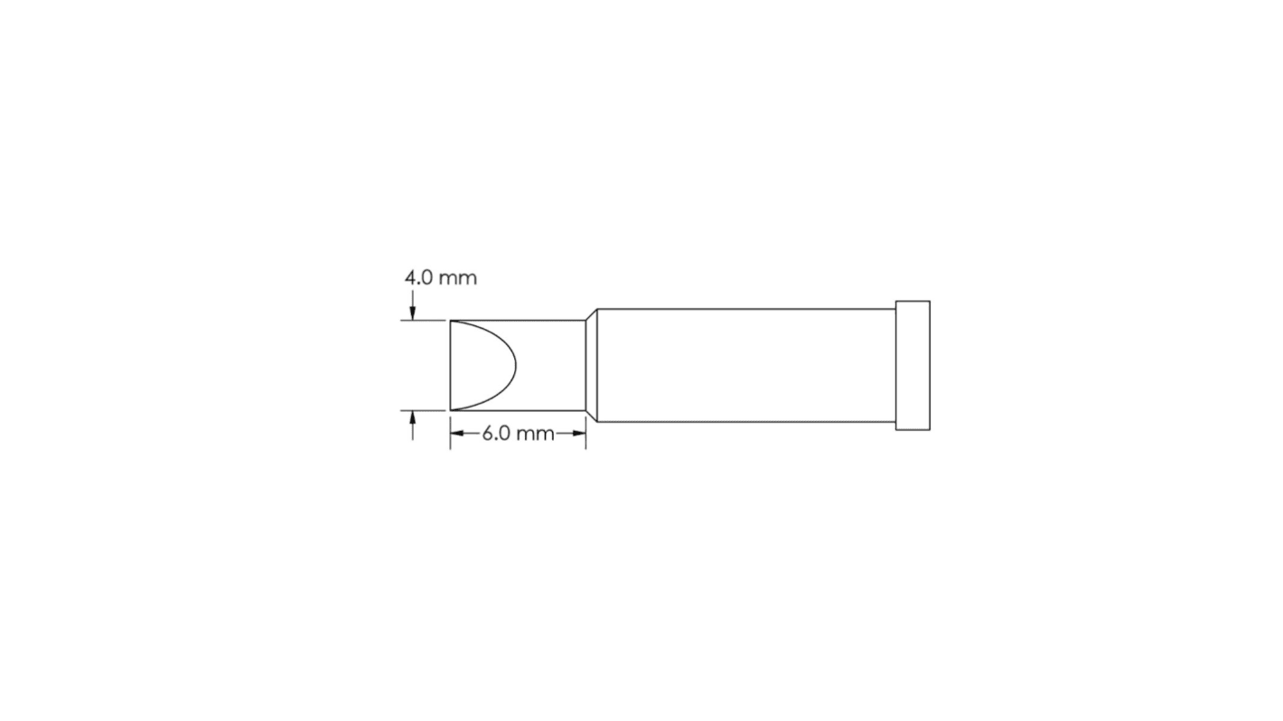 Panne de fer à souder GT4-CH0040P Metcal, Ciseau, série GT4, 4 x 6 mm, pour Fer à souder