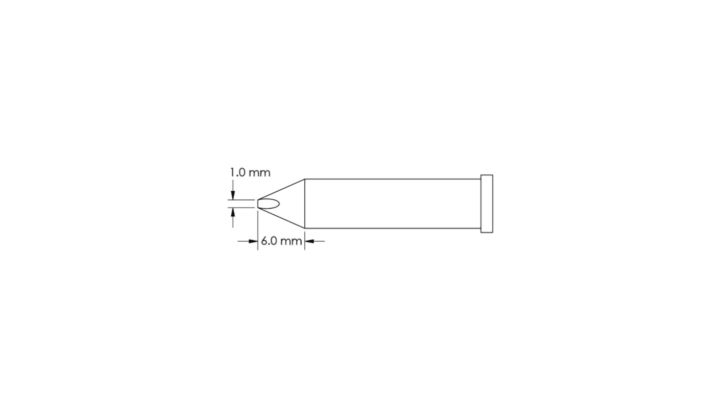 Panne de fer à souder GT6-CH0010P Metcal, Ciseau, série GT6, 1 x 6 mm, pour Fer à souder