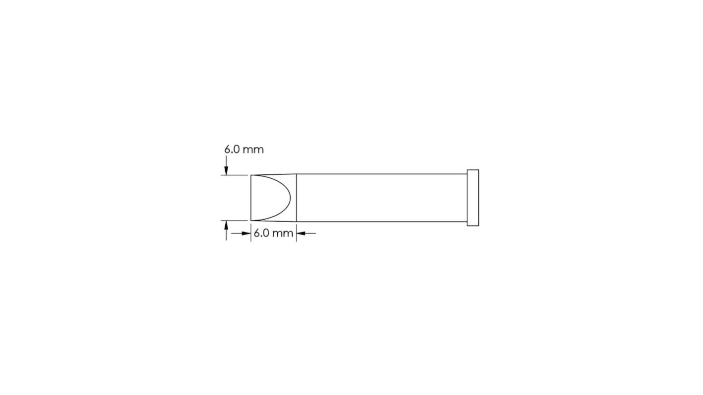 Punta saldatore Metcal GT6-CH0060P, serie GT6, 6,0 x 6 mm, forma: Scalpello