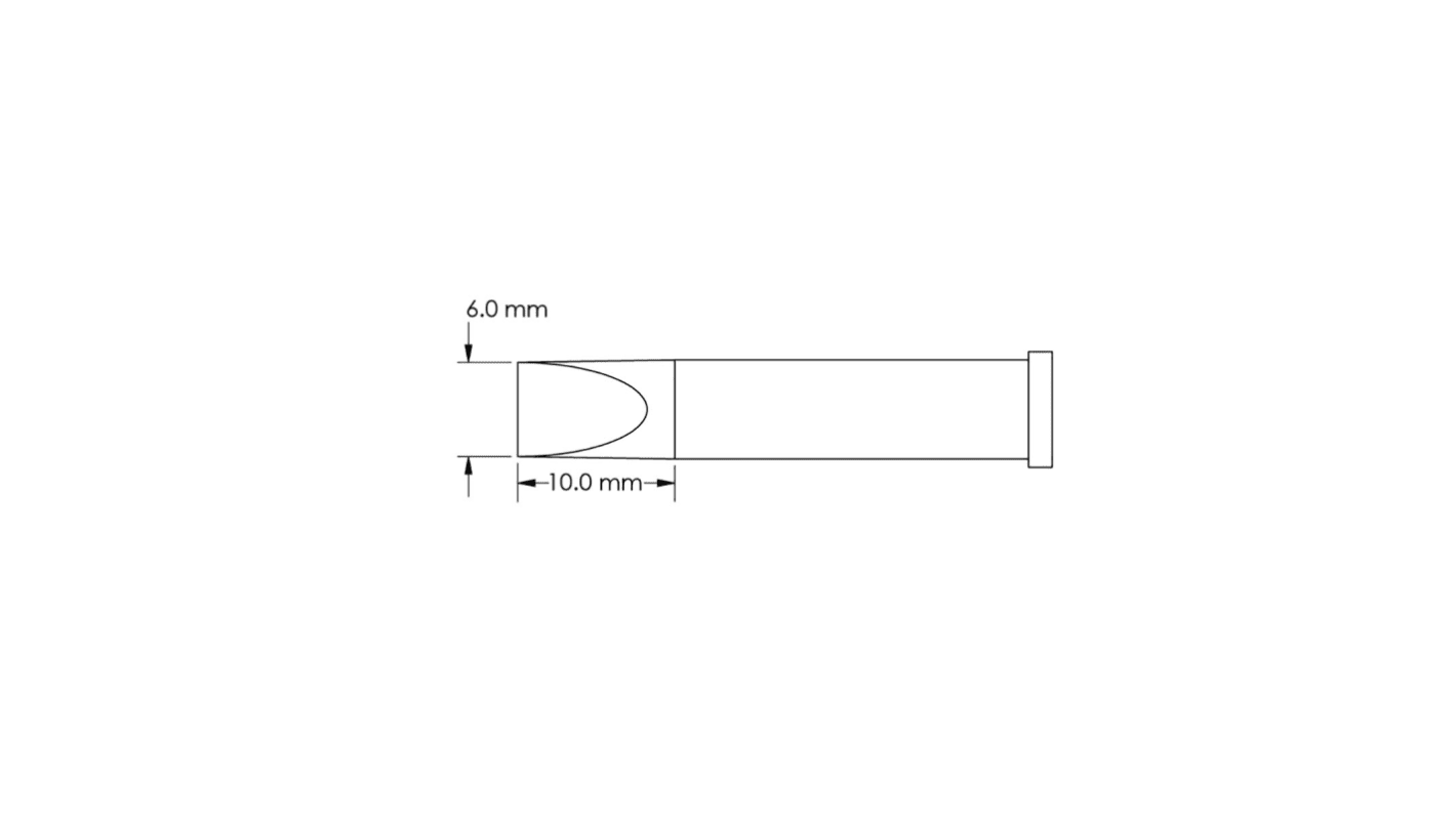 Metcal GT6-CH0060S 6.0 x 10 mm Chisel Soldering Iron Tip for use with Soldering Iron