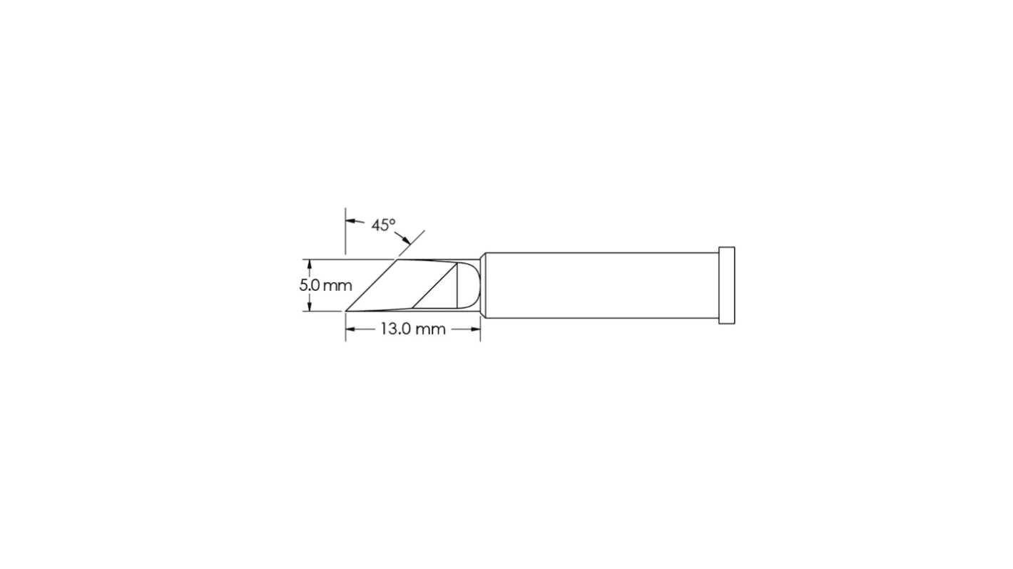 Panne de fer à souder GT6-KN0050P Metcal, Couteau, série GT6, 5 x 13 mm, pour Fer à souder