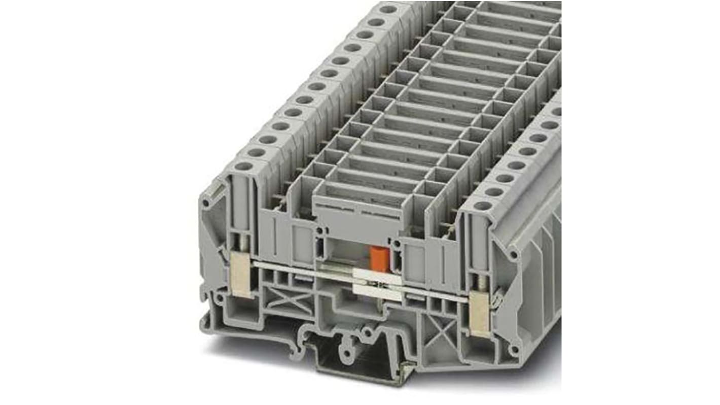 Phoenix Contact UT Series UT 6-T/SP Terminal Block Connector, 2-Way, 41A, 0.2 → 10 mm² Wire, Screw Termination
