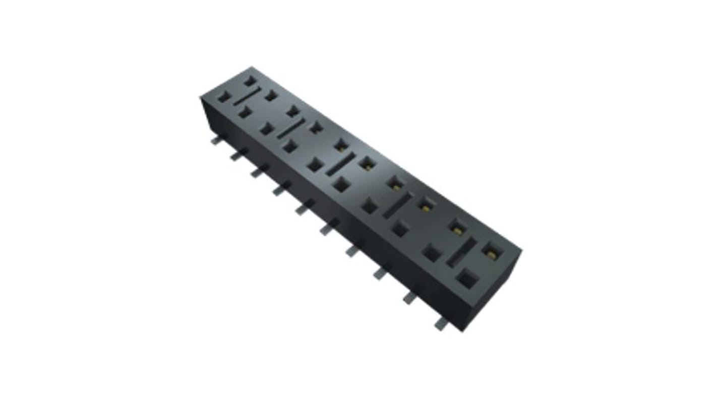 Conector hembra para PCB Samtec serie HLE, de 8 vías en 2 filas, paso 2.54mm, Montaje Superficial