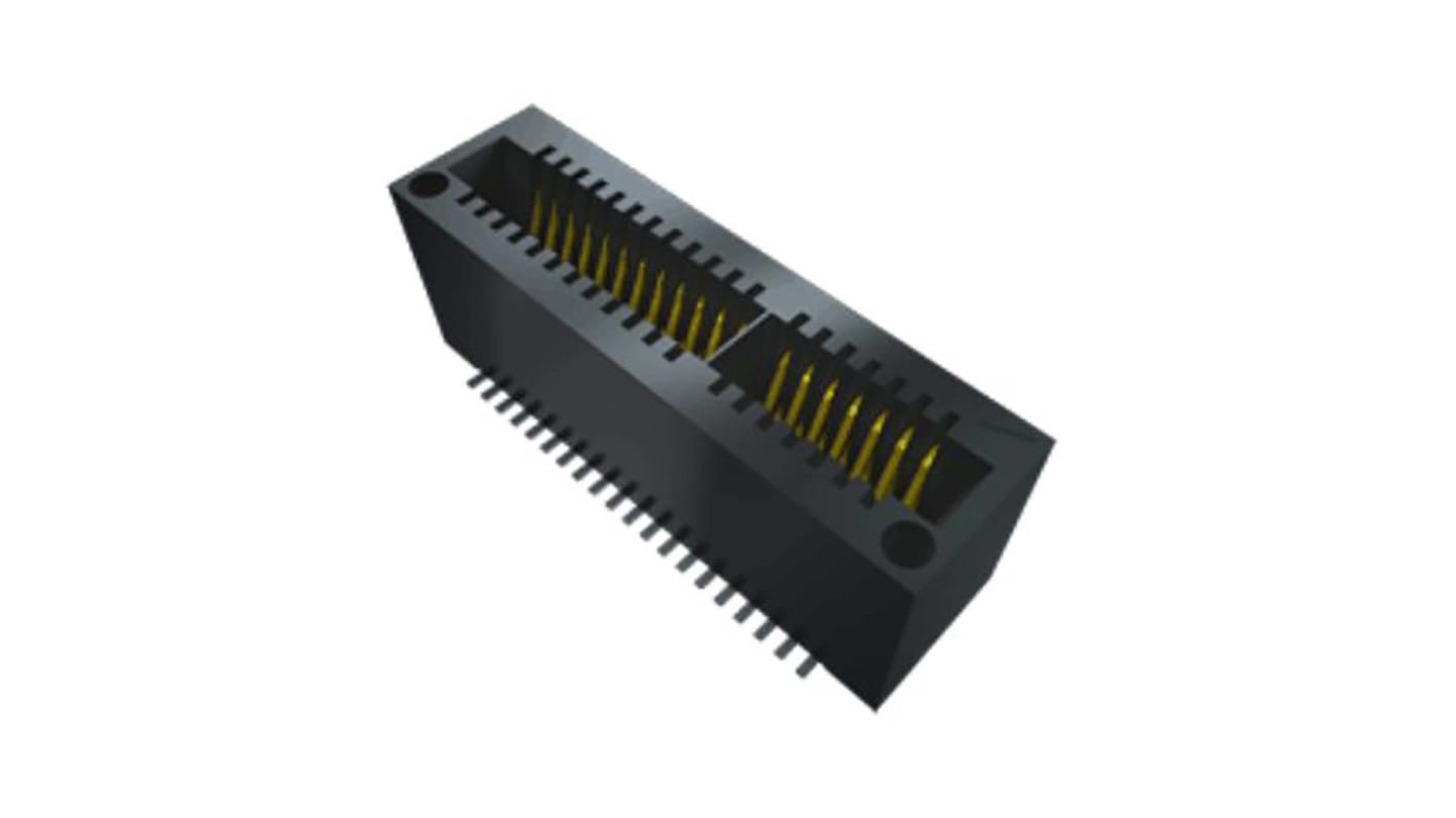 Samtec MEC1 Series Right Angle Female Edge Connector, Surface Mount, 60-Contacts, 1mm Pitch, 2-Row