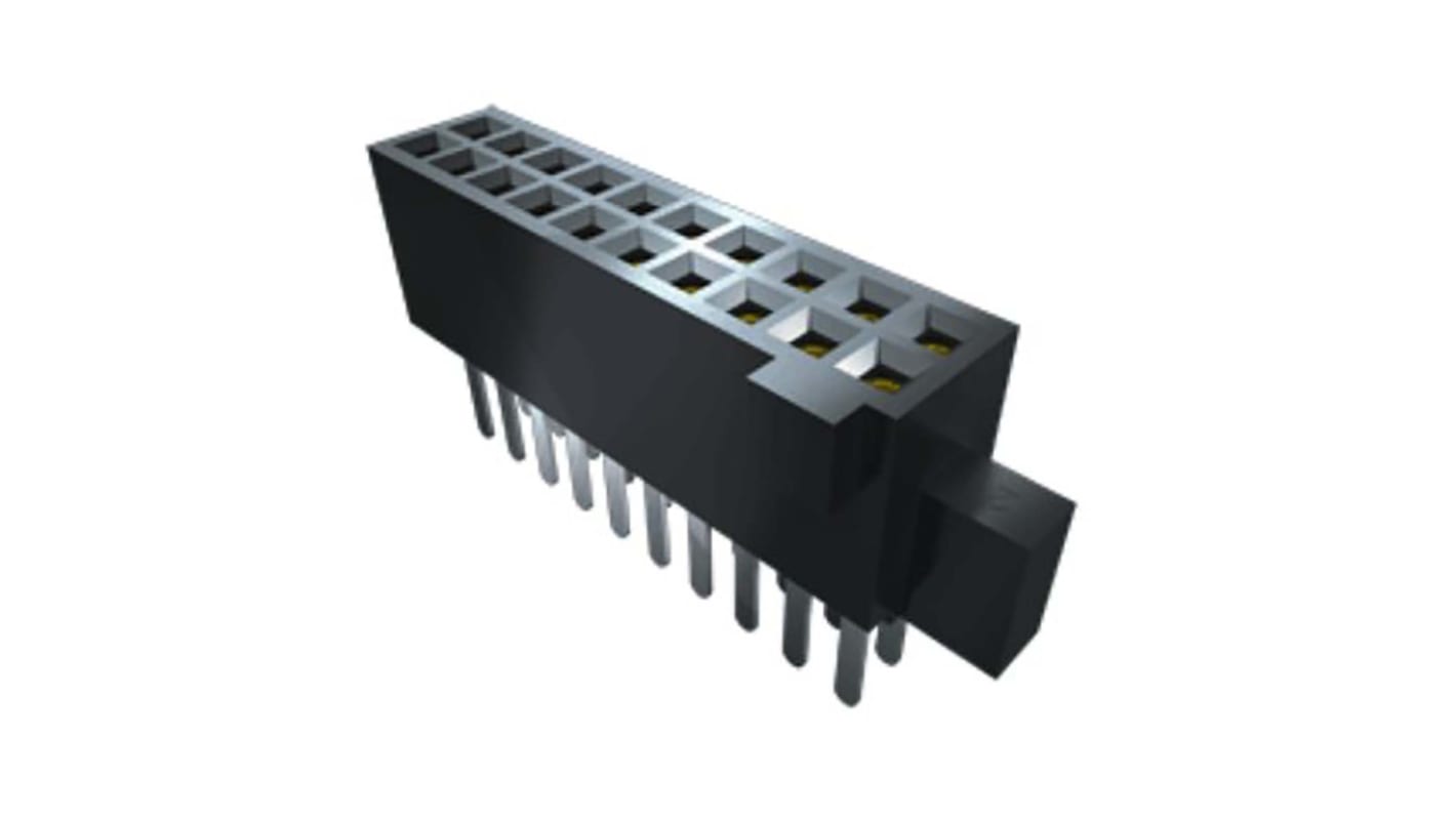 Conector hembra para PCB Samtec serie SFM, de 16 vías en 2 filas, paso 1.27mm, Montaje Superficial, para soldar