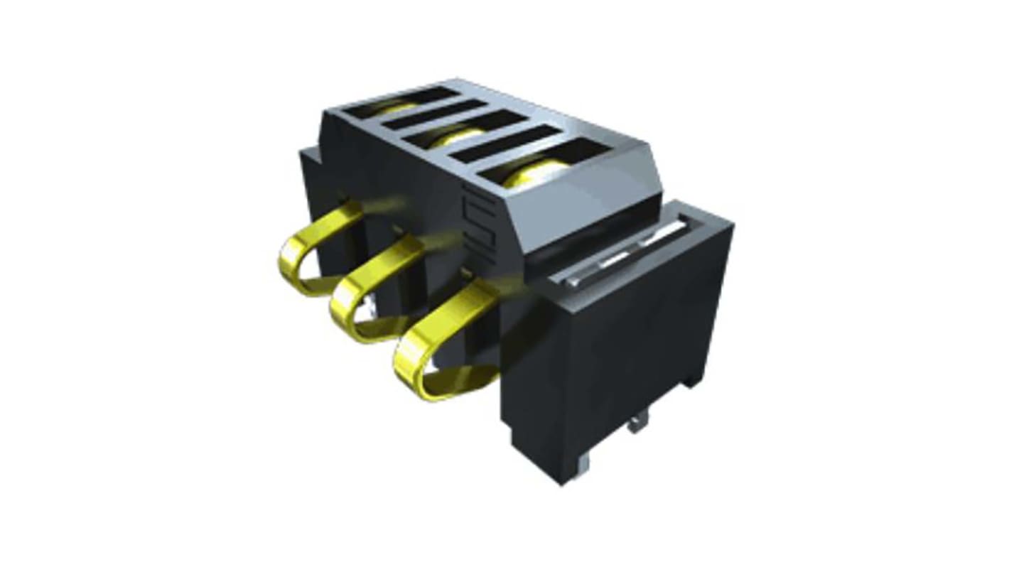 Samtec SIR1 Series Right Angle PCB Header, 3 Contact(s), 2.54mm Pitch, 1 Row(s), Shrouded