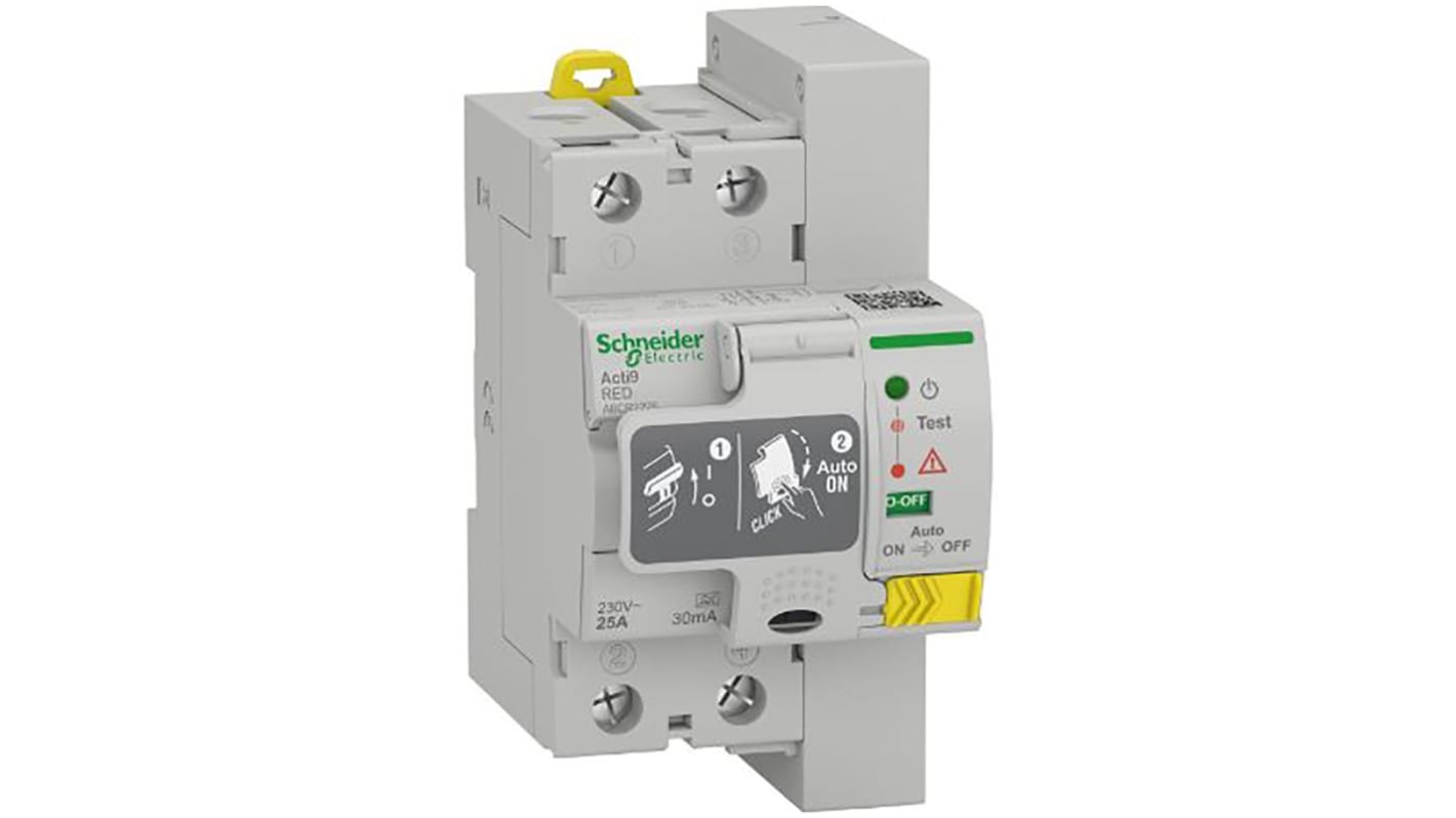 RCCB Schneider Electric RED, 2P, 25A, sensibilità 30mA, Tipo A