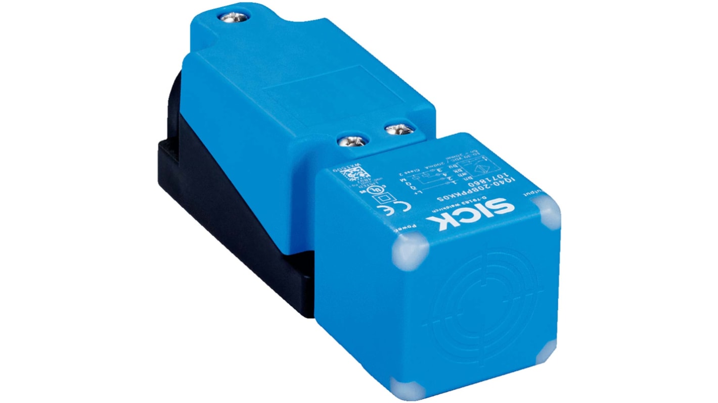 Sick IQ40 Näherungssensor Induktiv, Kubisch 20 mm PNP 10 → 30 VDC / 200 mA NO+NC, IP67, IP68, IP69K