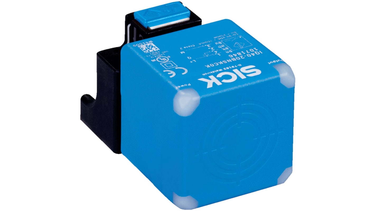 Sensor de proximidad Sick, alcance 40 mm, 10 → 30 V dc, IP67, IP68, IP69K, 100Hz