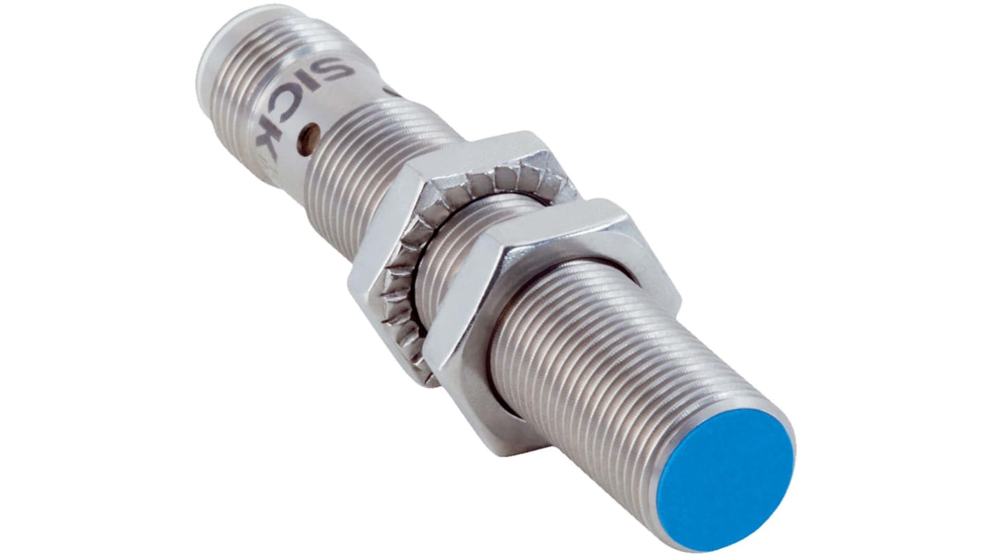 Sick Inductive Barrel-Style Proximity Sensor, M12 x 1, 4 mm Detection, PNP Normally Closed Output, 10 → 30 V,