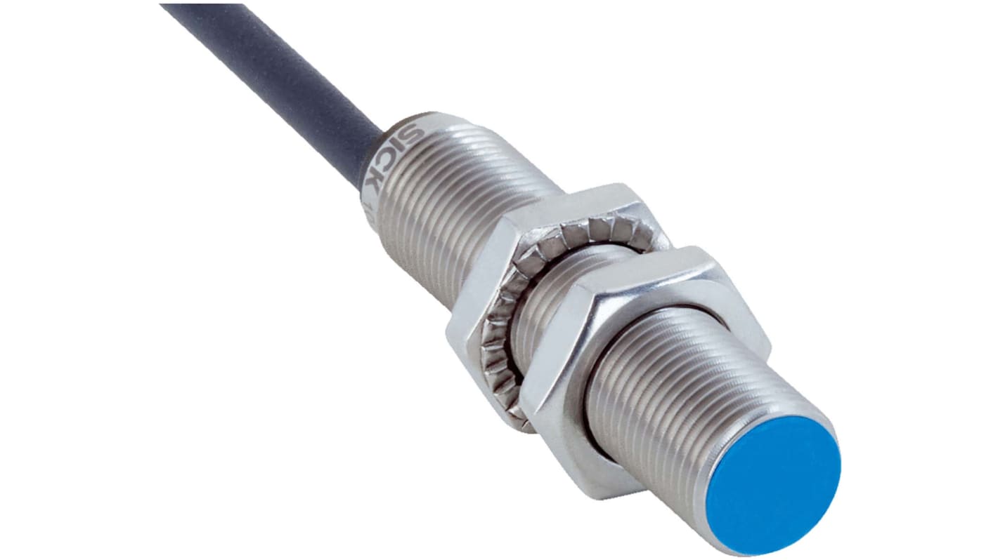 Sick Inductive Barrel-Style Proximity Sensor, M12 x 1, 4 mm Detection, PNP Normally Closed Output, 10 → 30 V,