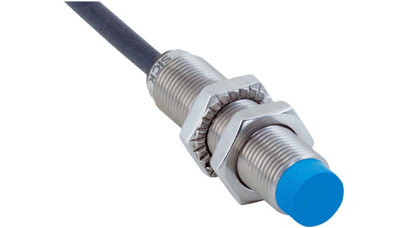 Sick Inductive Barrel-Style Proximity Sensor, M12 x 1, 8 mm Detection, NO Output, 10 → 30 V, IP68, IP69K