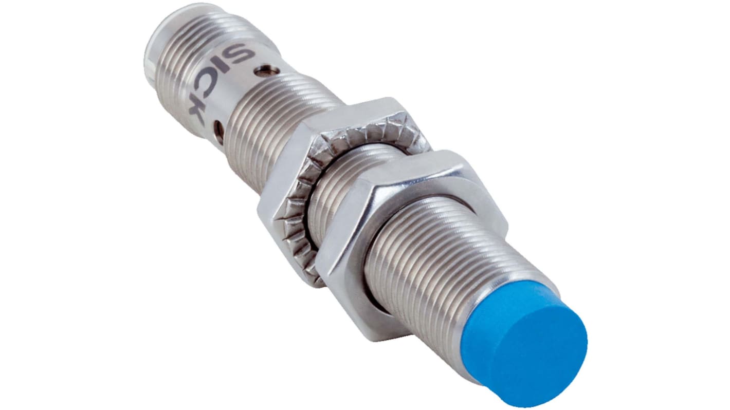 Sick Inductive Barrel-Style Proximity Sensor, M12 x 1, 8 mm Detection, NPN Normally Open Output, 10 → 30 V,