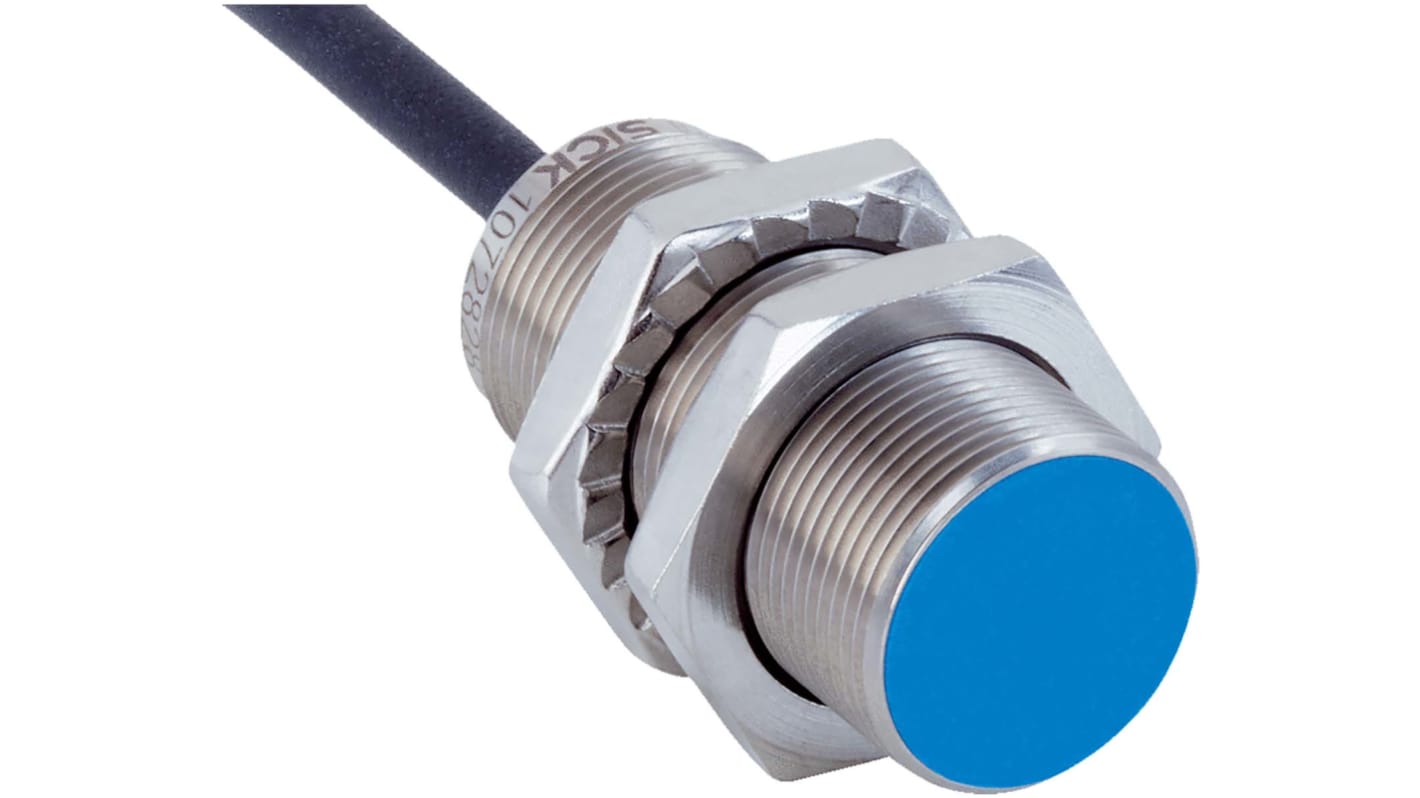 Sick Inductive Barrel-Style Proximity Sensor, M18 x 1, 8 mm Detection, NPN Normally Open Output, 10 → 30 V,