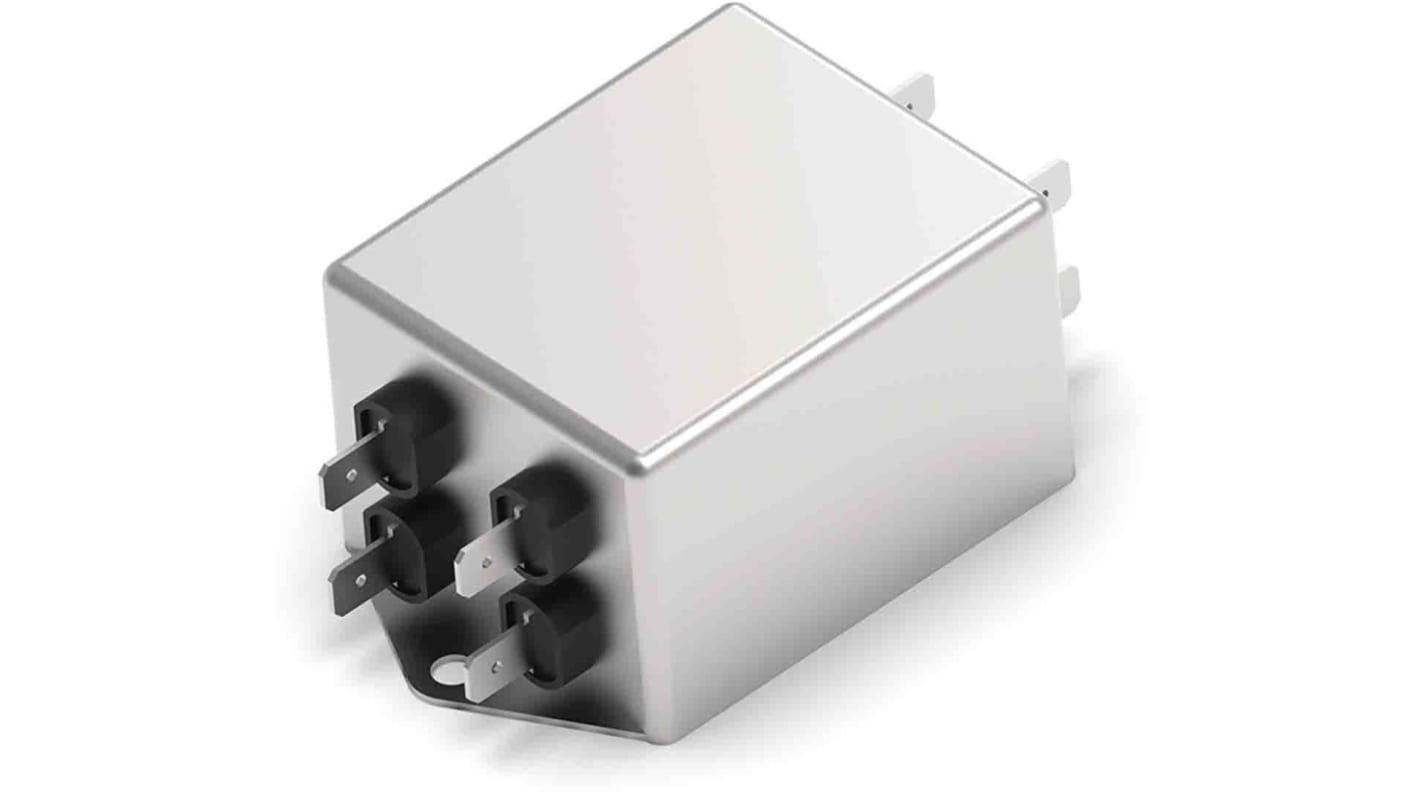 TE Connectivity 三相EMI滤波器, 6A, 520 V 交流, 50/60Hz, 底盘安装, 快速连接接端, 一阶, KES系列